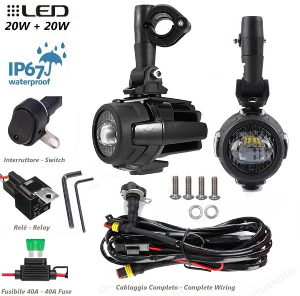 Faróis auxiliares universais/suportes/cablagens